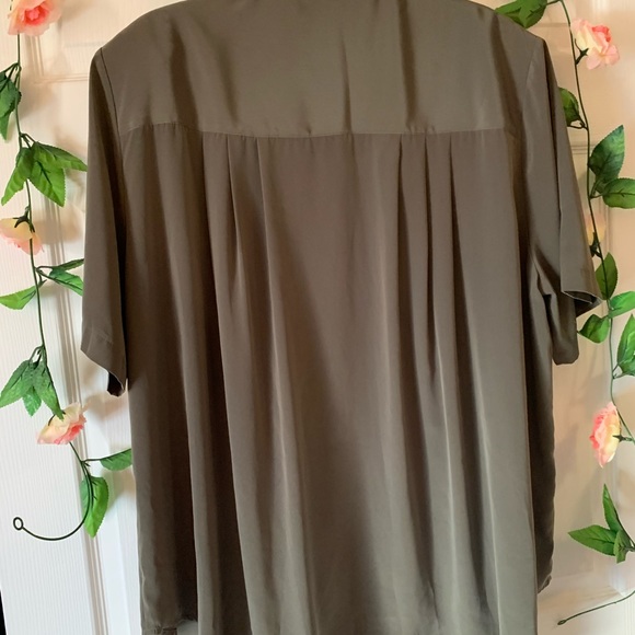 Olive Button Up Blouse - Picture 3 of 3